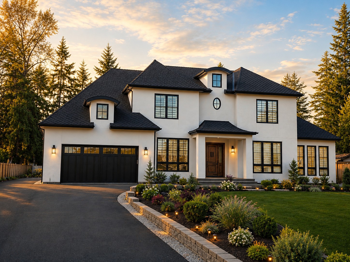 Custom smooth stucco residence